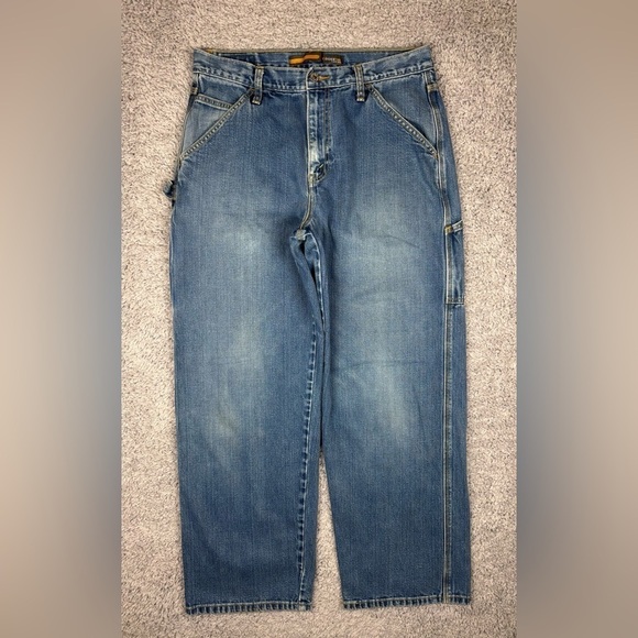 Levi's Silvertab Jeans Mens 33 x 32 Carpenter Baggy Cotton Light Utility Work - Picture 1 of 6